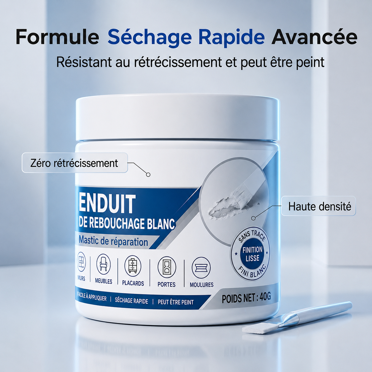 Formule séchage rapide avancée anti-retrait